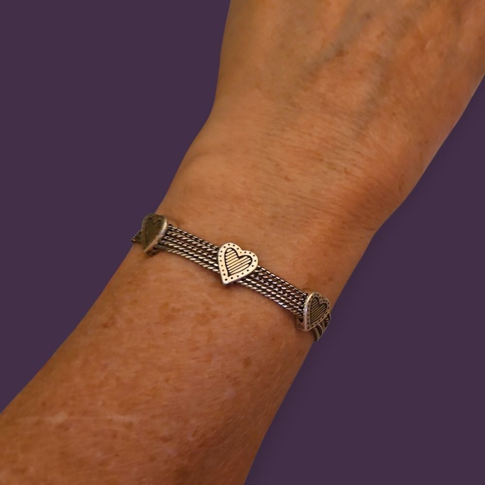 BRIGHTON Two-tone Rendezvous Heart Station Multi-chain Bracelet